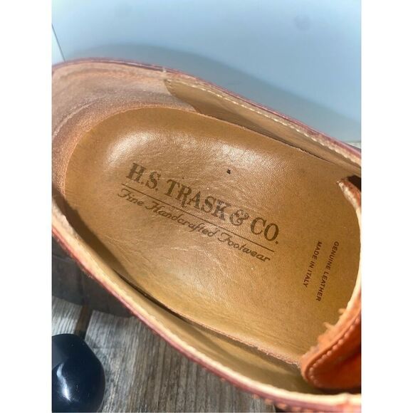 H.S. Trask & Co Brown Leather Oxford Shoes Men’s Size 10M Made in Italy Handcraf - Picture 7 of 8